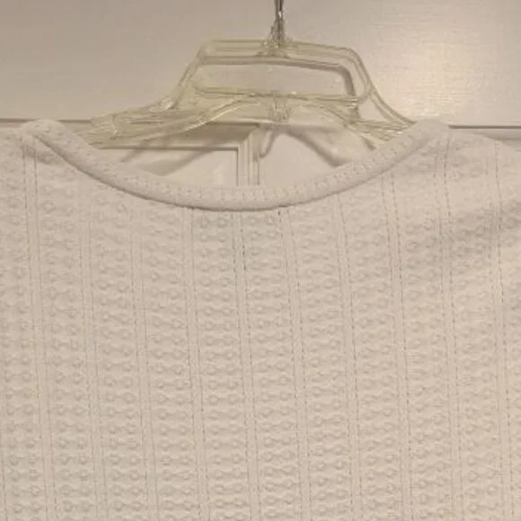 St. John knit three-quarter length sleeve peplum top - Picture 5 of 7